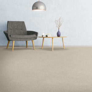 Grey chair on carpet floor | Carpet Selections | Prospect and Louisville, KY